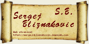 Sergej Bliznaković vizit kartica